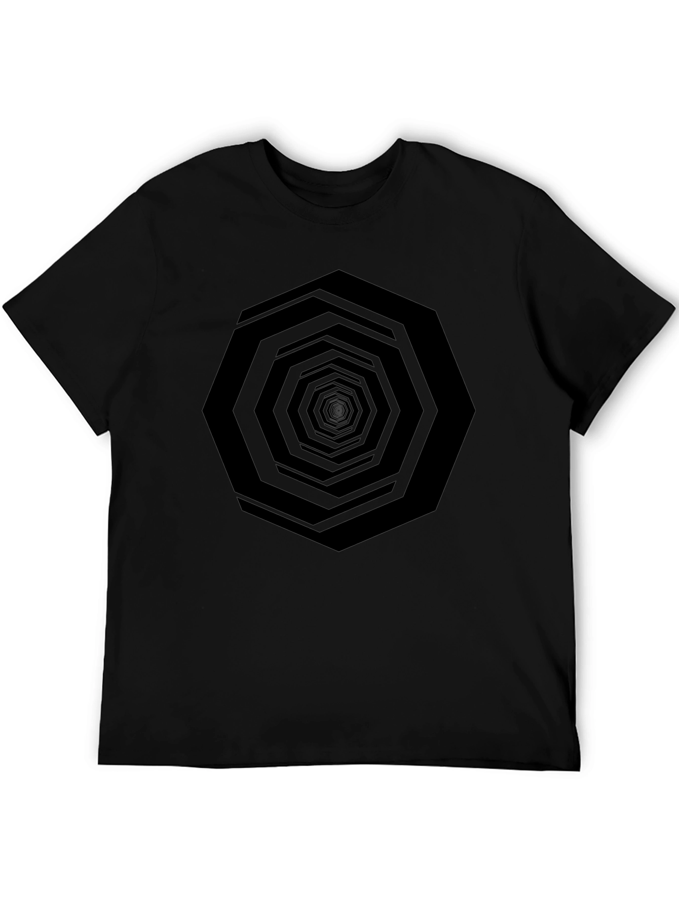 Mens Black Octagon Tunnel Graphic Tee