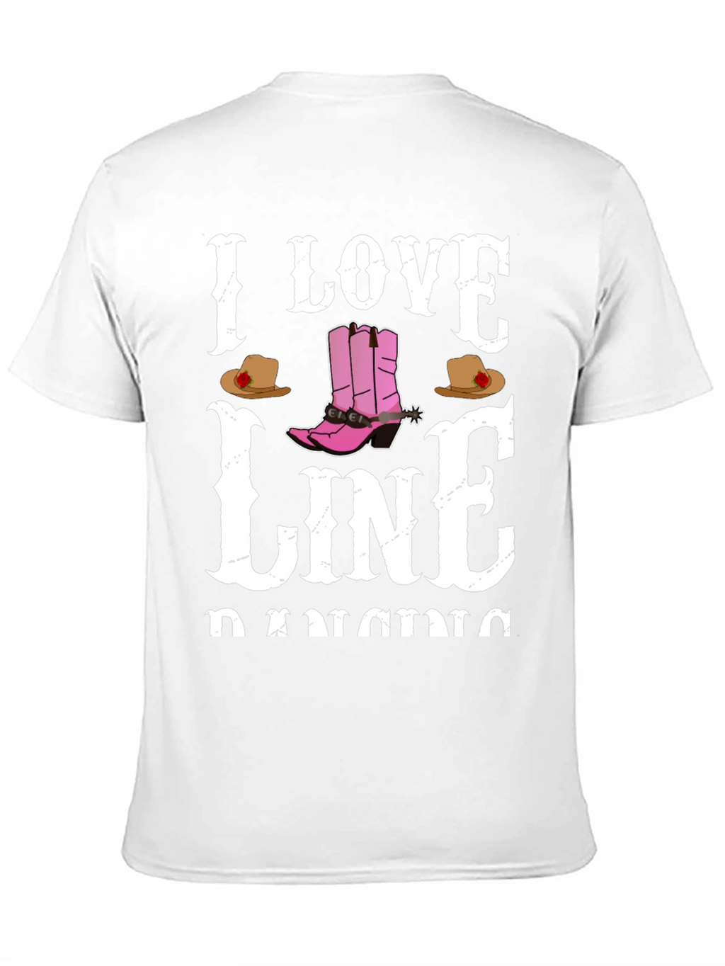 I Love Line Dancing Black T-Shirt