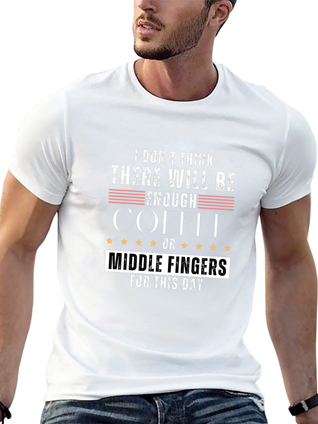 Funny Coffee and Middle Finger T-Shirt