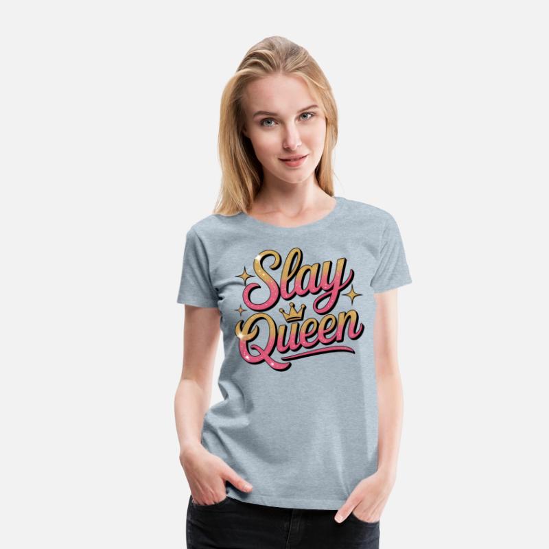 Glittery Stay Queen Typography Design