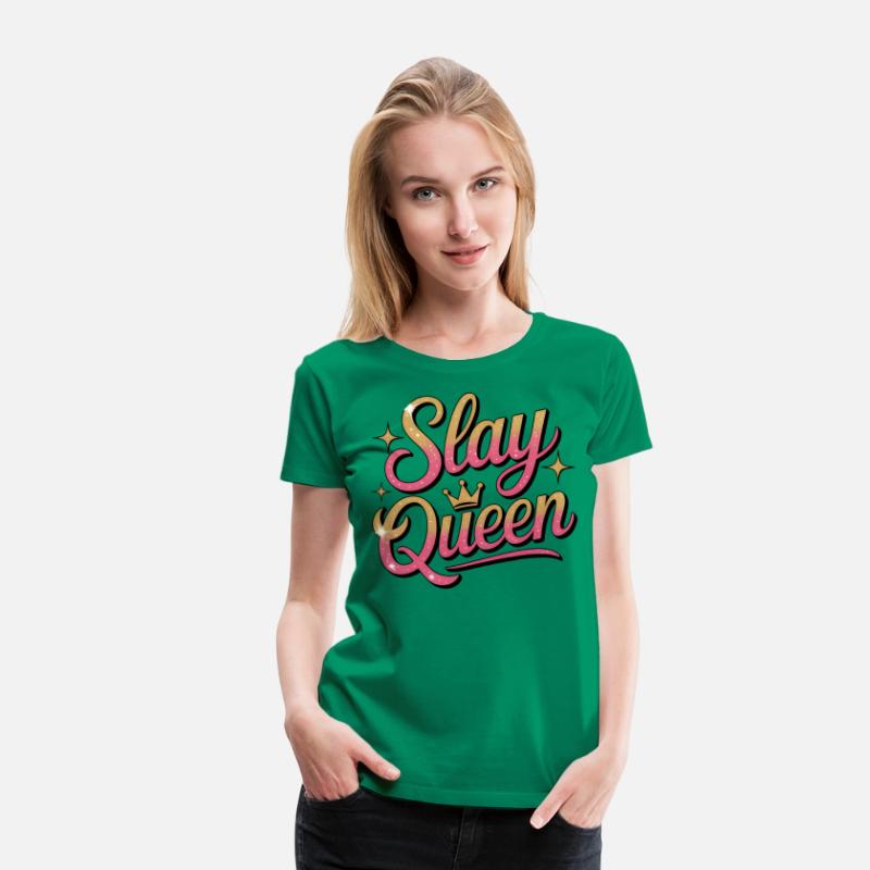 Glittery Stay Queen Typography Design