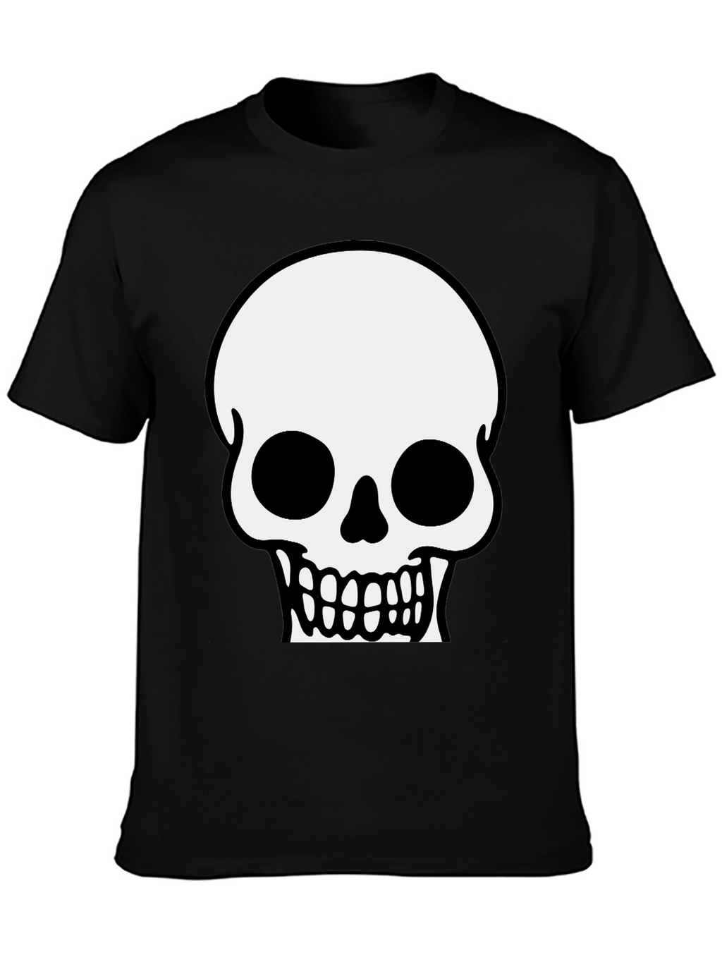 Skull Graphic Tee - Black Cotton T-Shirt