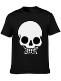 Skull Graphic Tee - Black Cotton T-Shirt