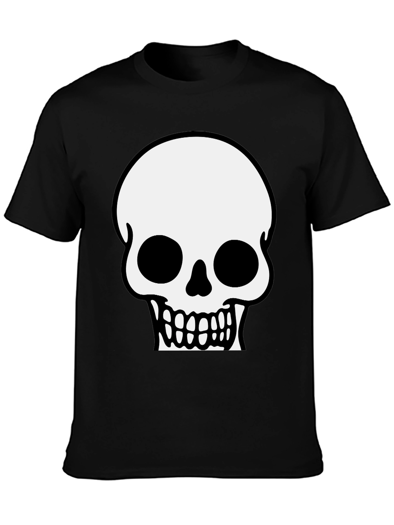 Skull Graphic Tee - Black Cotton T-Shirt