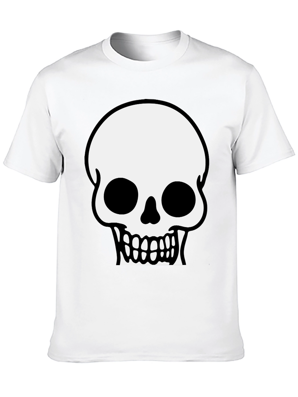 Skull Graphic Tee - Black Cotton T-Shirt