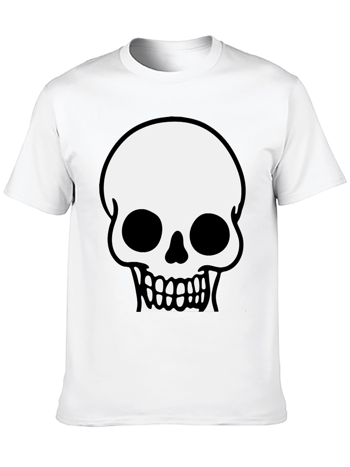 Skull Graphic Tee - Black Cotton T-Shirt