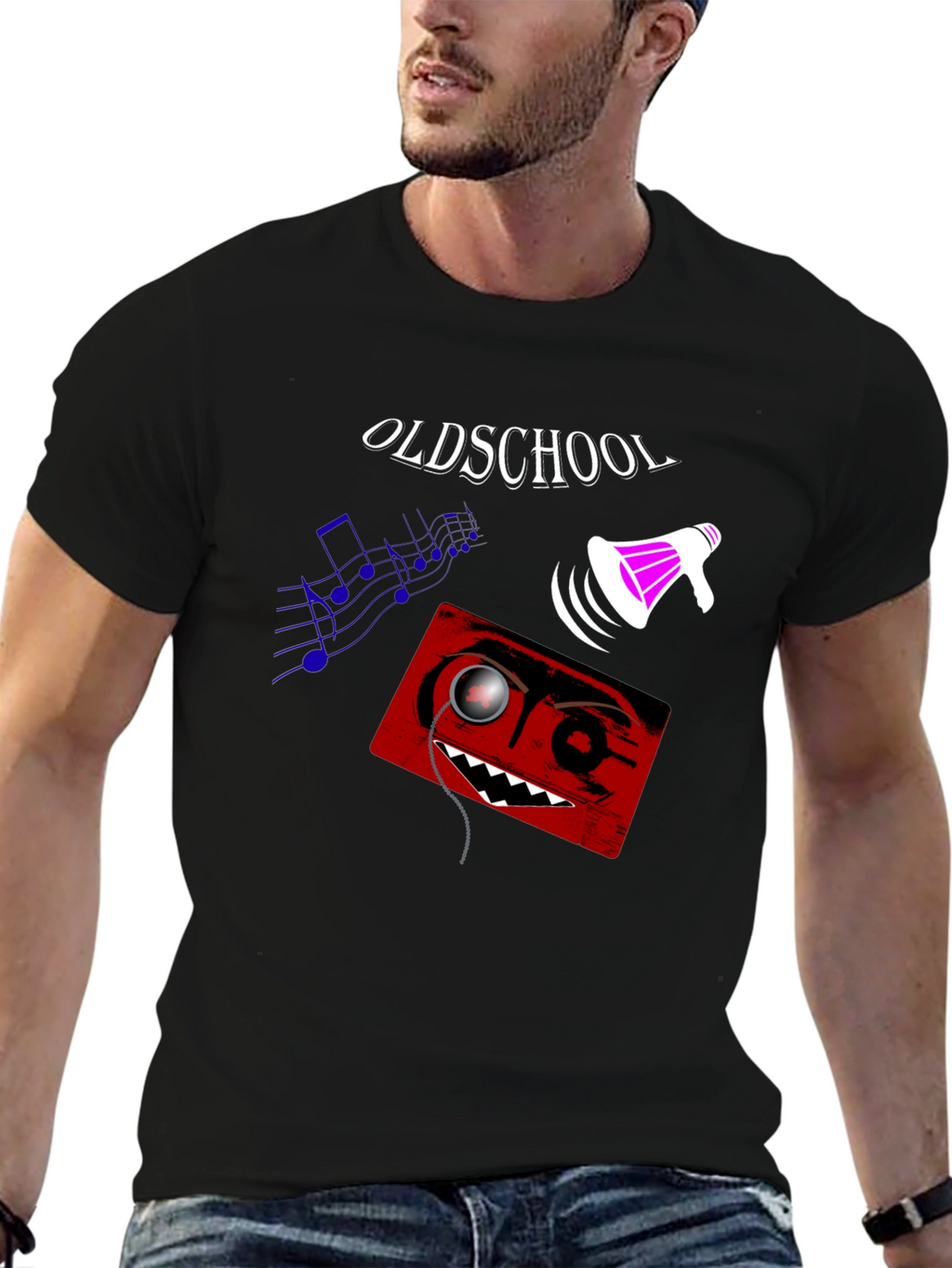 Oldschool Graphic Print Tee - Black