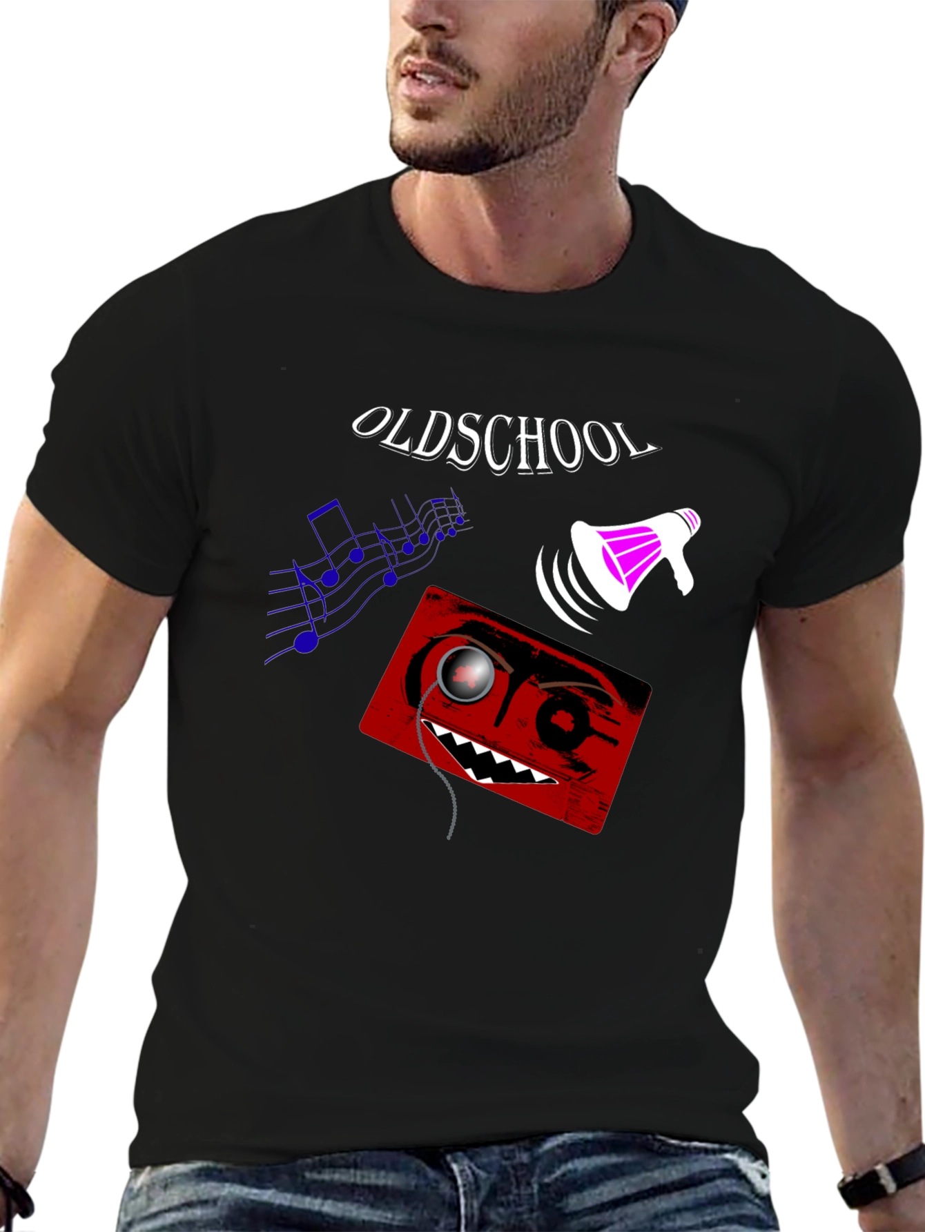 Oldschool Graphic Print Tee - Black