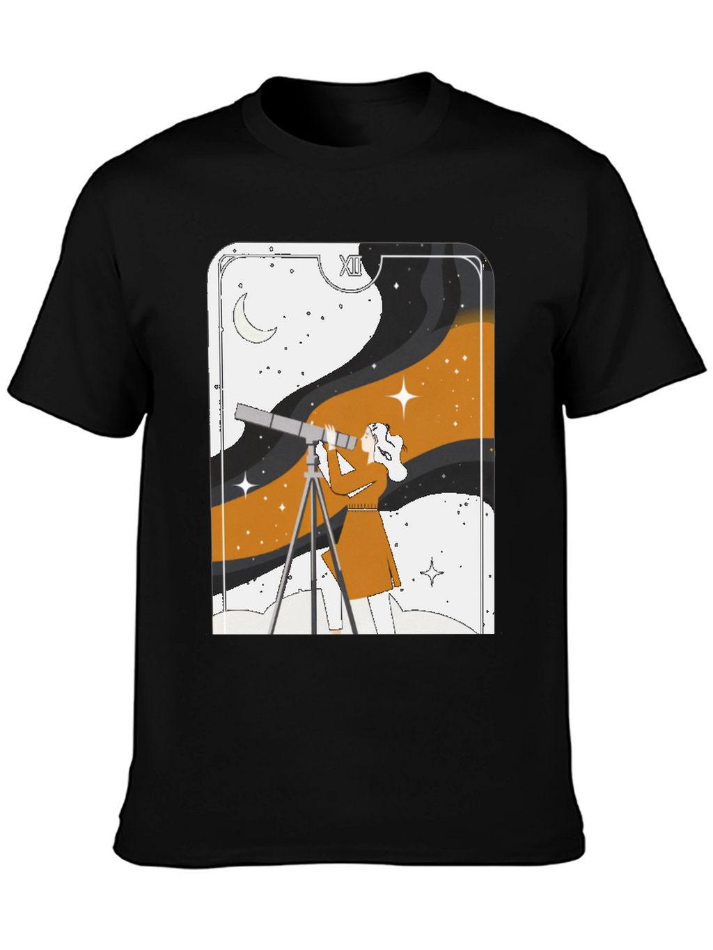 Cosmic Observer Graphic Tee - Stargazer Tarot Card Shirt