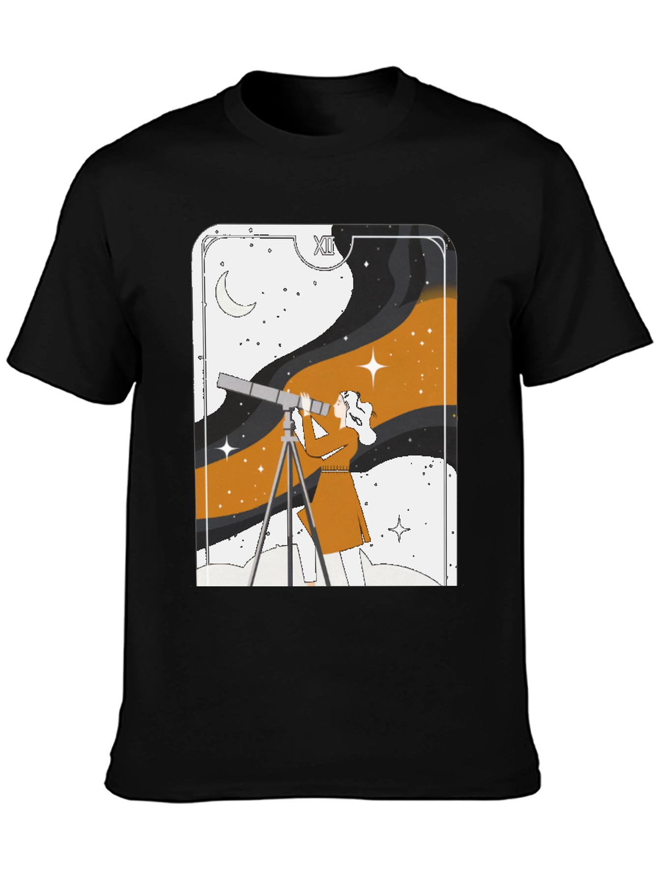 Cosmic Observer Graphic Tee - Stargazer Tarot Card Shirt