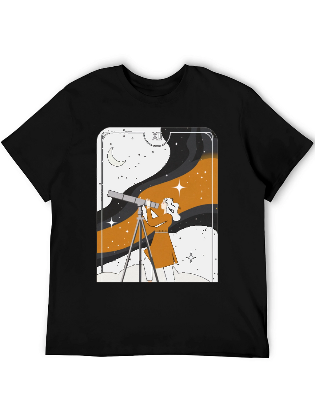 Cosmic Observer Graphic Tee - Stargazer Tarot Card Shirt