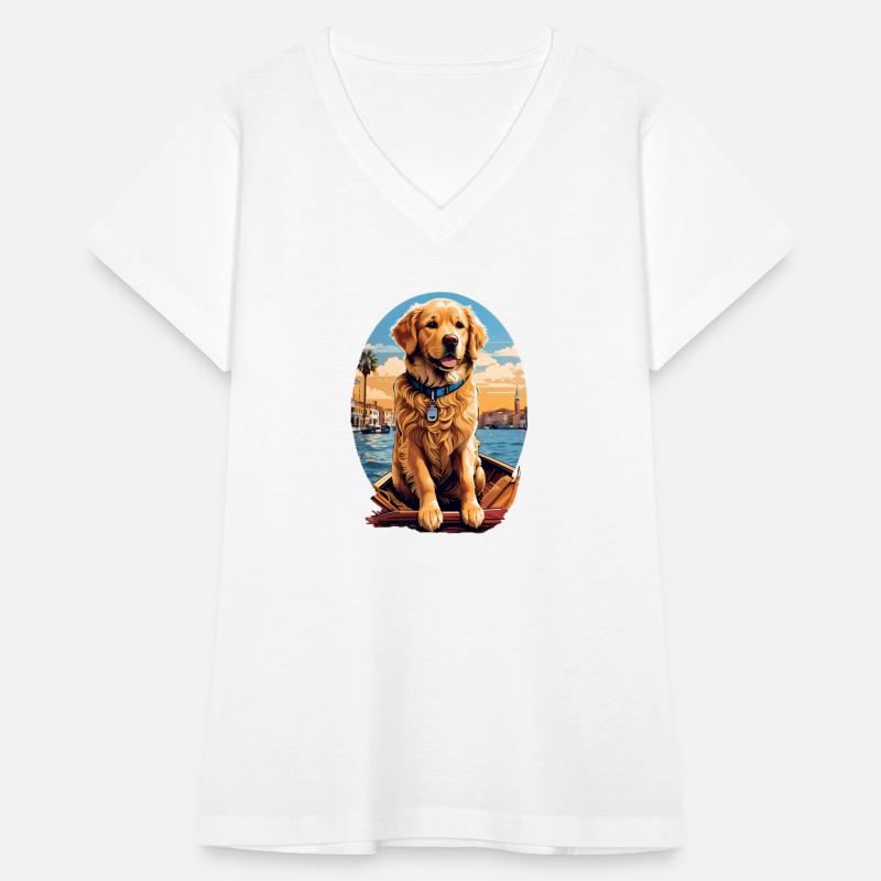 Golden Retriever's Canal Cruise