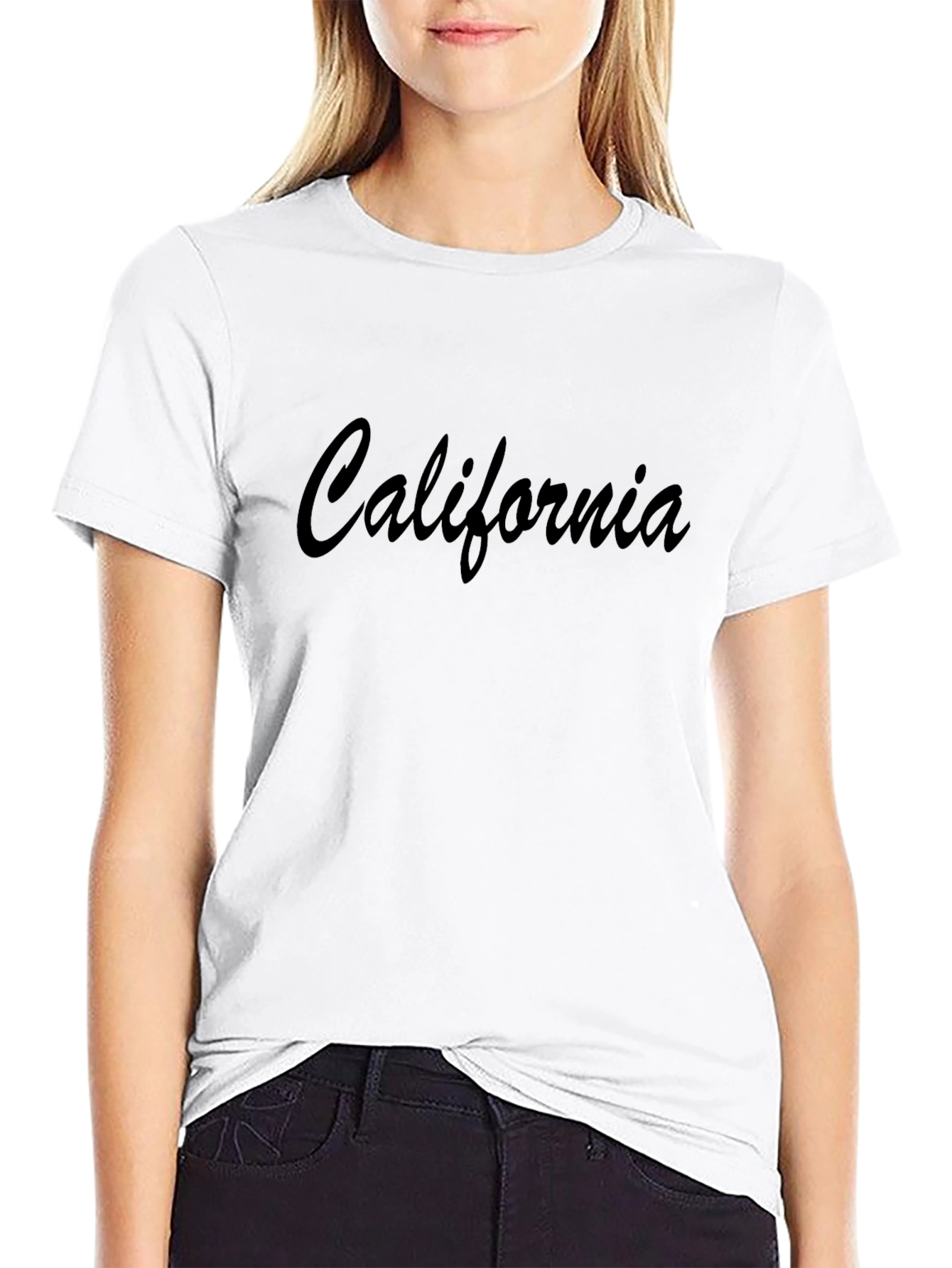 California Graphic Black Crew Neck T-Shirt