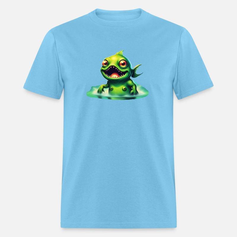 Green Monster Fish Emerge from the Deep Lake Scary