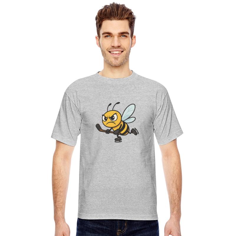 Grim bee ice hockey player cartoon cool