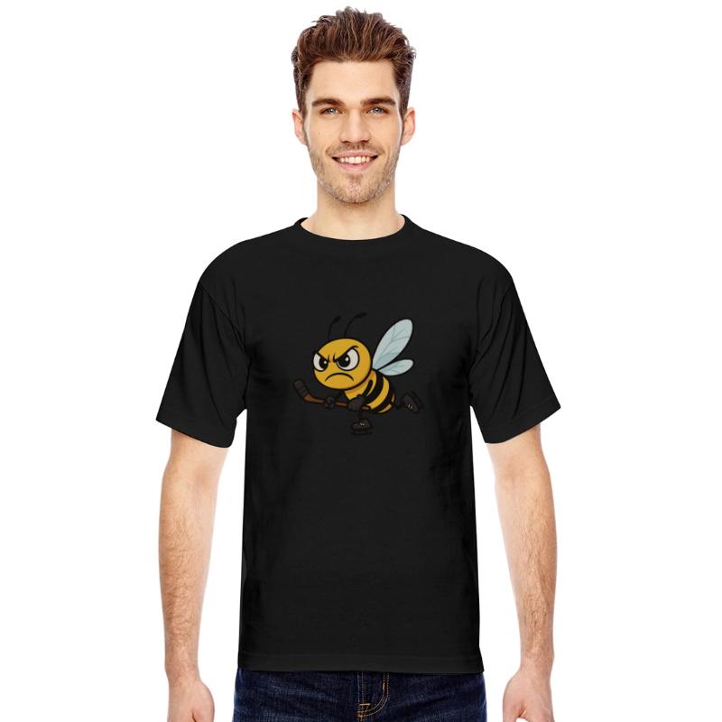 Grim bee ice hockey player cartoon cool