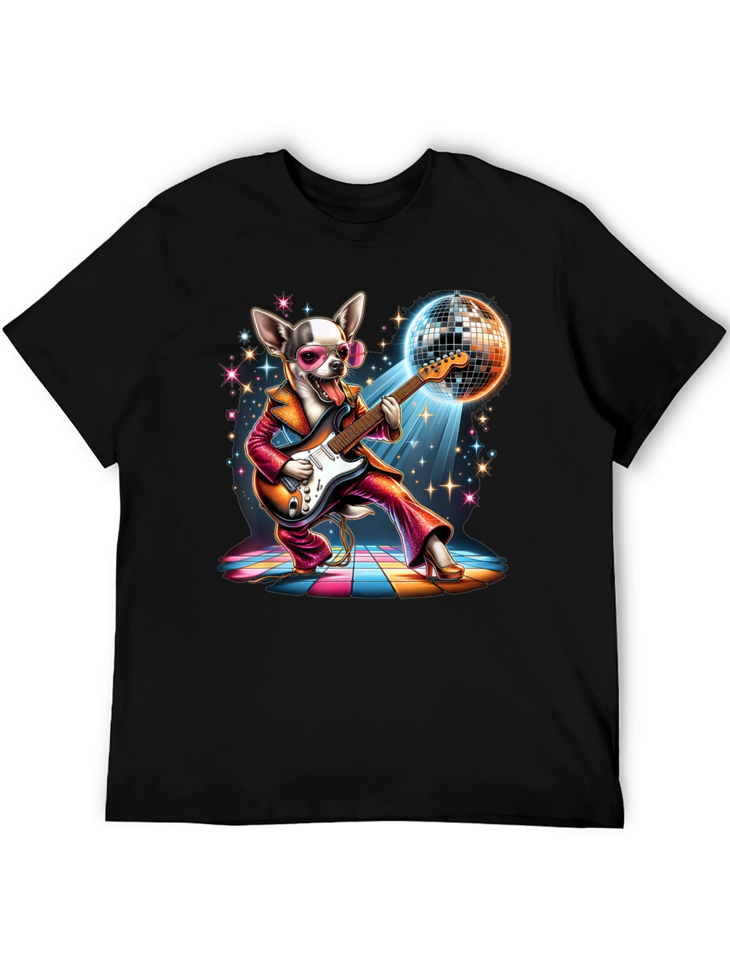 Disco Dog T-Shirt - Groovy Guitarist Tee
