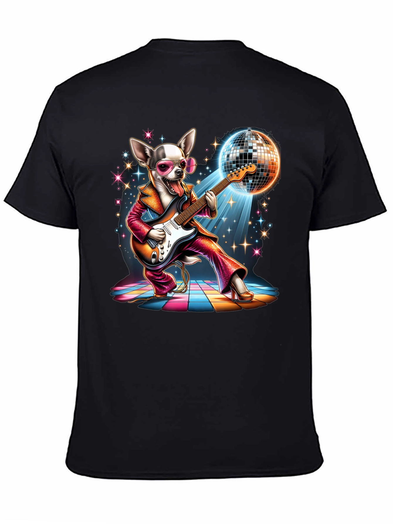 Disco Dog T-Shirt - Groovy Guitarist Tee