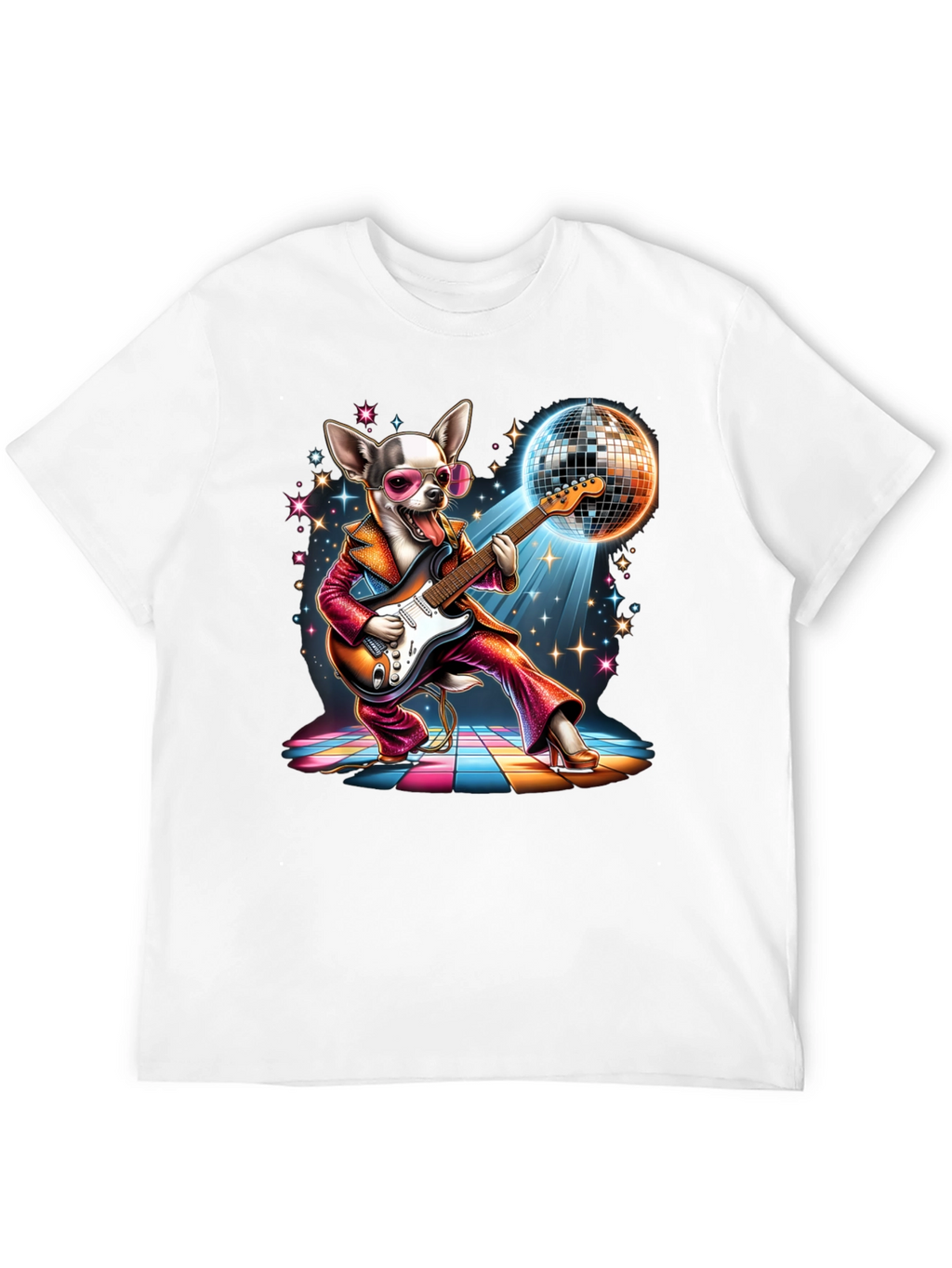 Disco Dog T-Shirt - Groovy Guitarist Tee