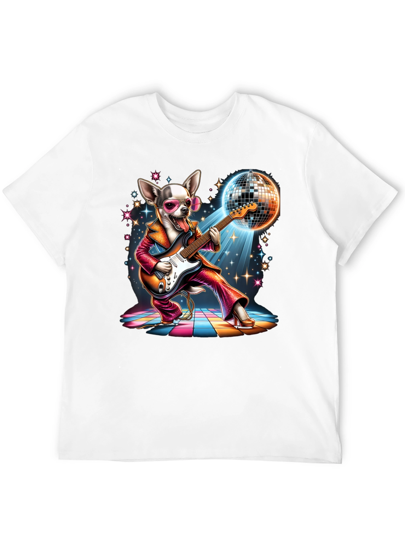 Disco Dog T-Shirt - Groovy Guitarist Tee