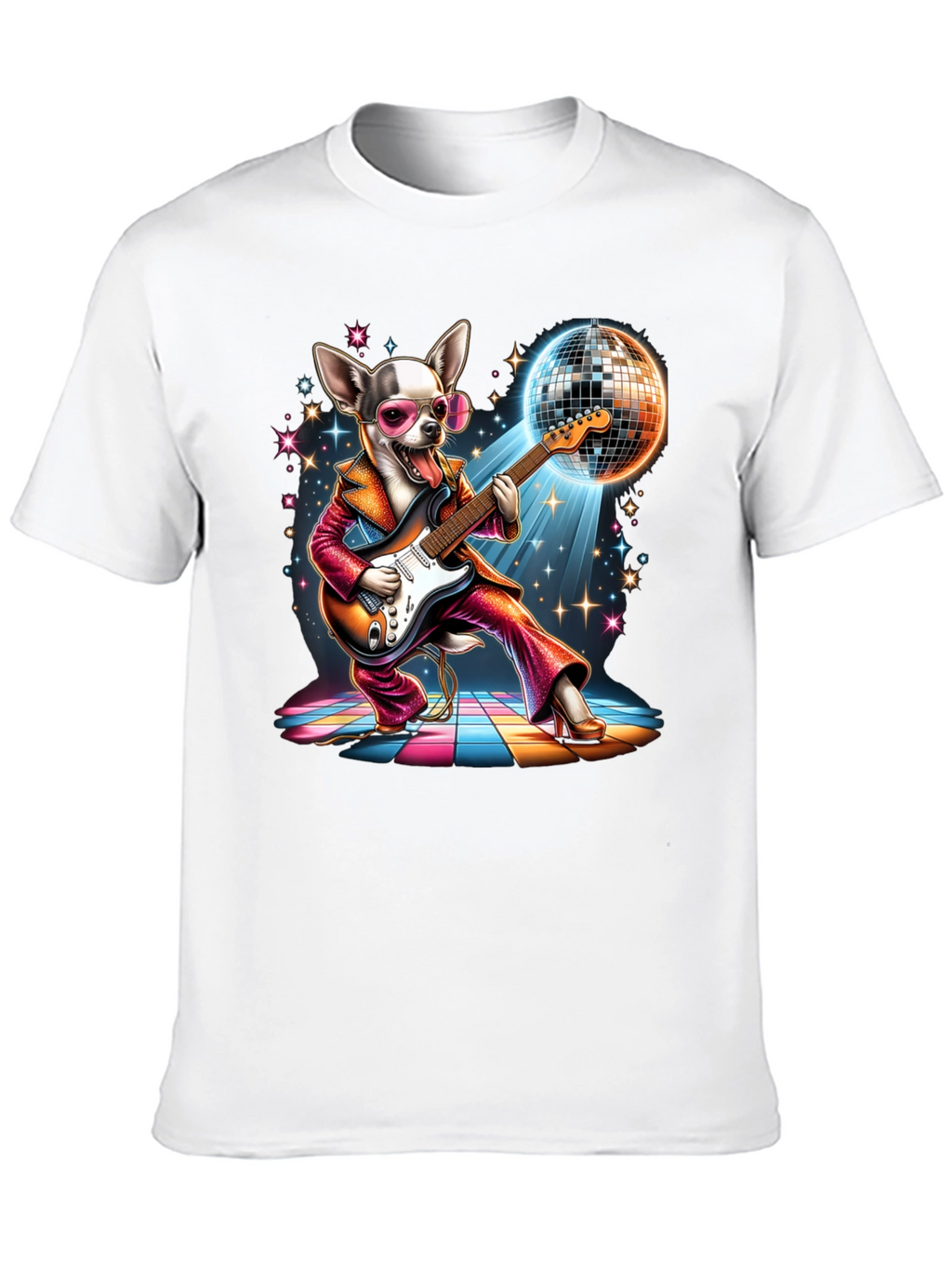 Disco Dog T-Shirt - Groovy Guitarist Tee