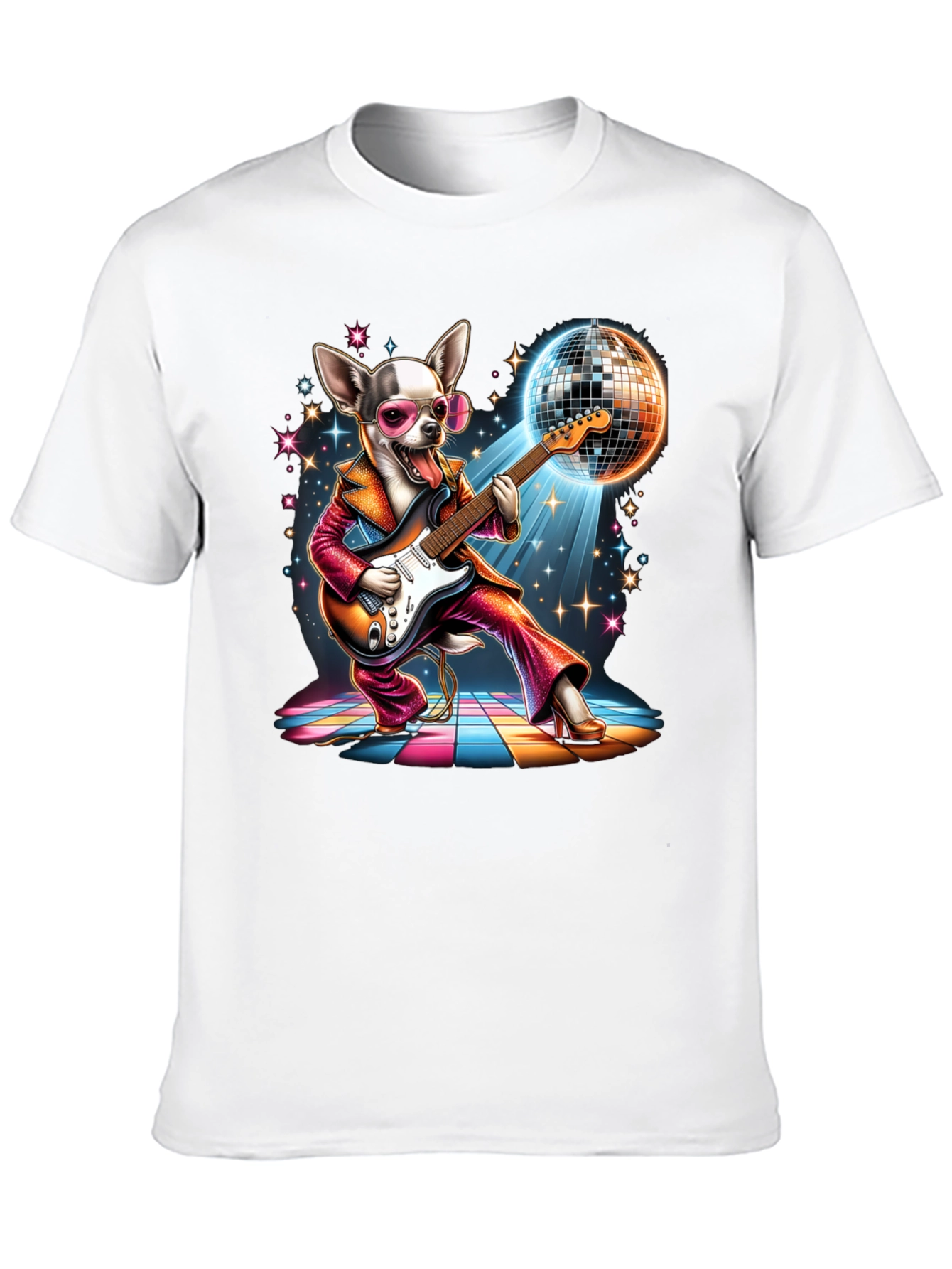 Disco Dog T-Shirt - Groovy Guitarist Tee