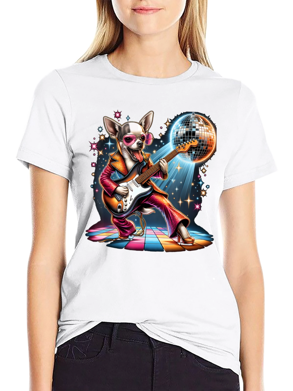 Disco Dog T-Shirt - Groovy Guitarist Tee