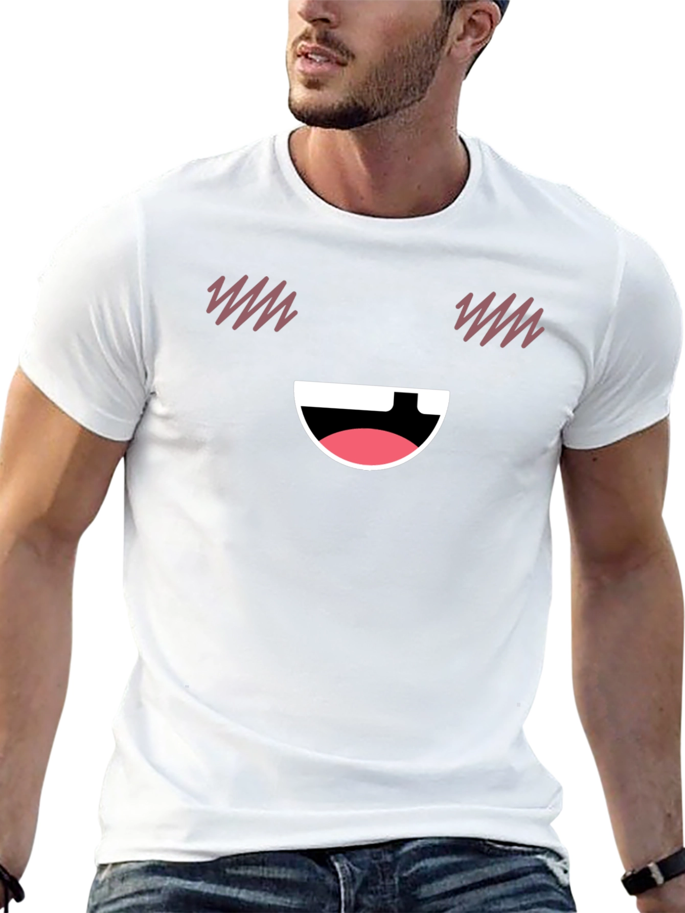 Funny Face Graphic T-Shirt - Black Casual Tee