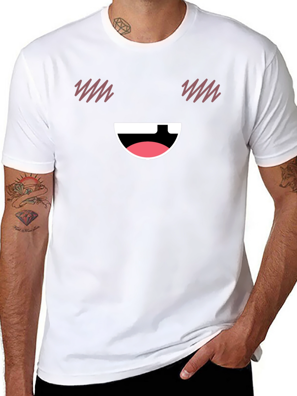 Funny Face Graphic T-Shirt - Black Casual Tee