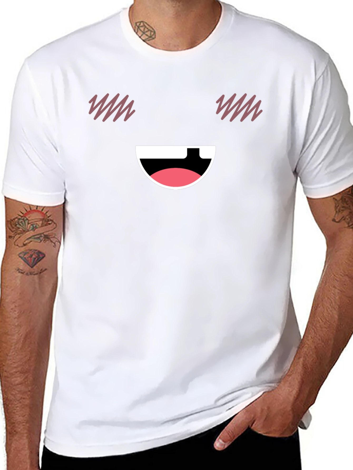 Funny Face Graphic T-Shirt - Black Casual Tee