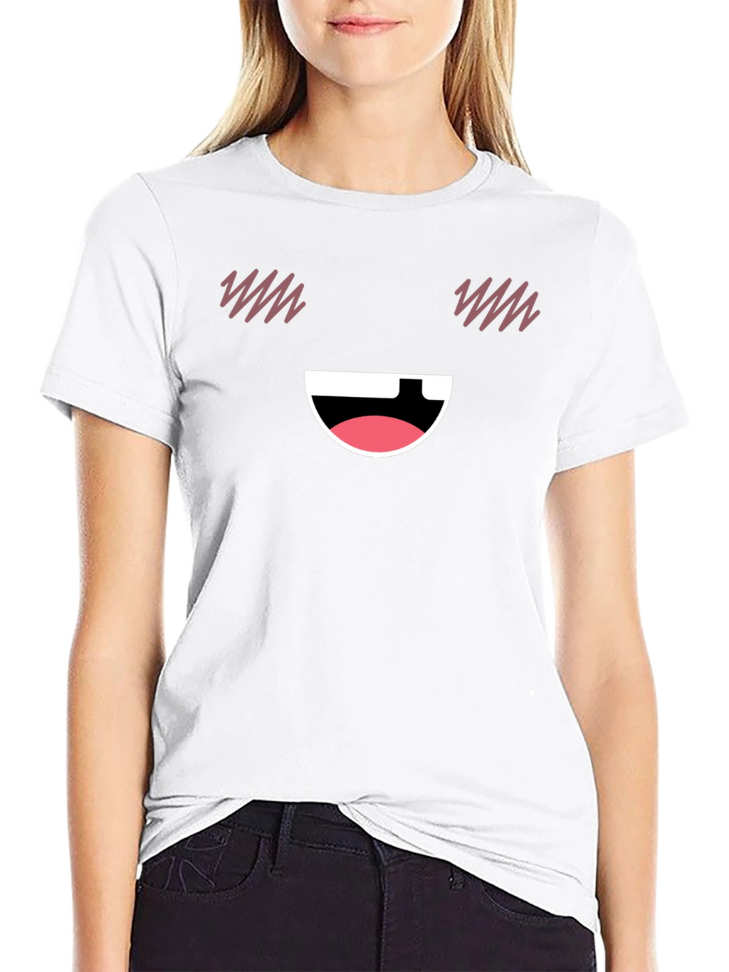 Funny Face Graphic T-Shirt - Black Casual Tee