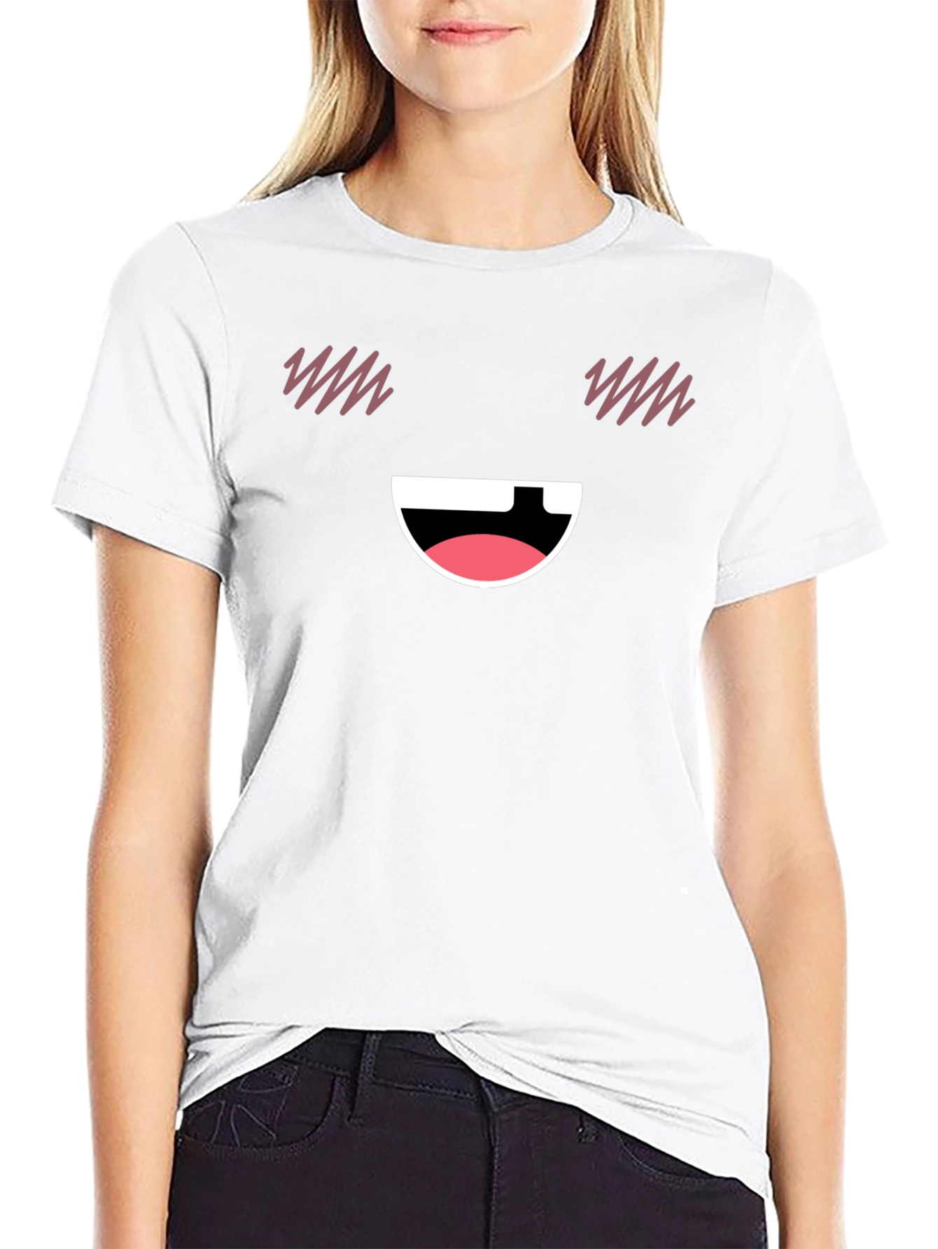 Funny Face Graphic T-Shirt - Black Casual Tee