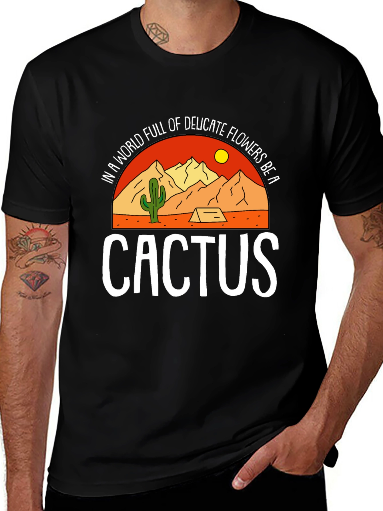 Be a Cactus Graphic Tee - Desert Lovers Shirt