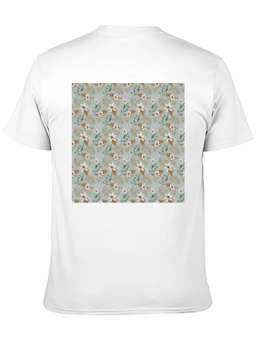 Floral Pattern Mens Black T-Shirt