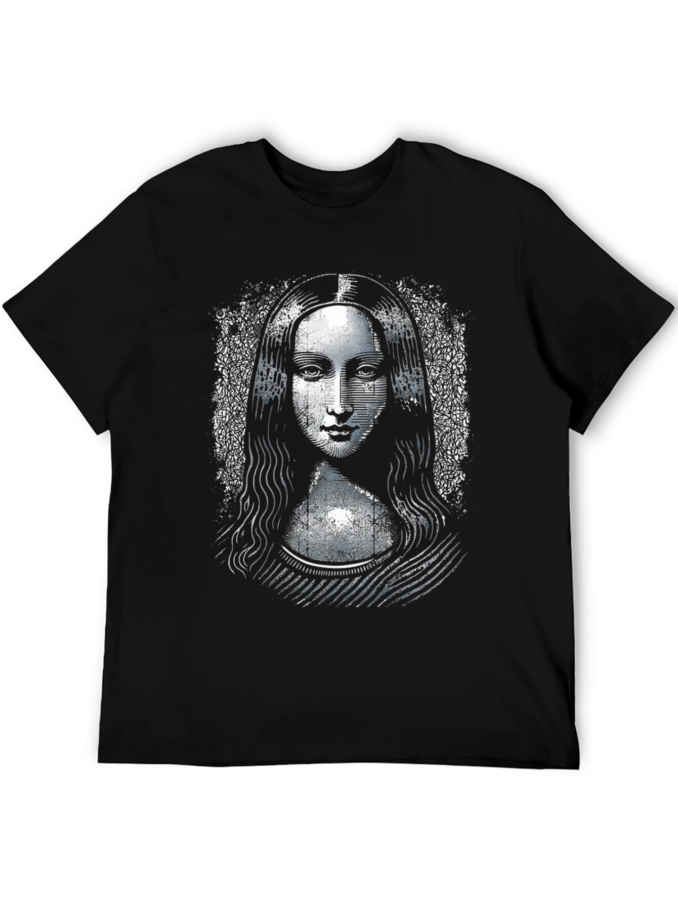 Mona Lisa Graphic Print Black T-Shirt
