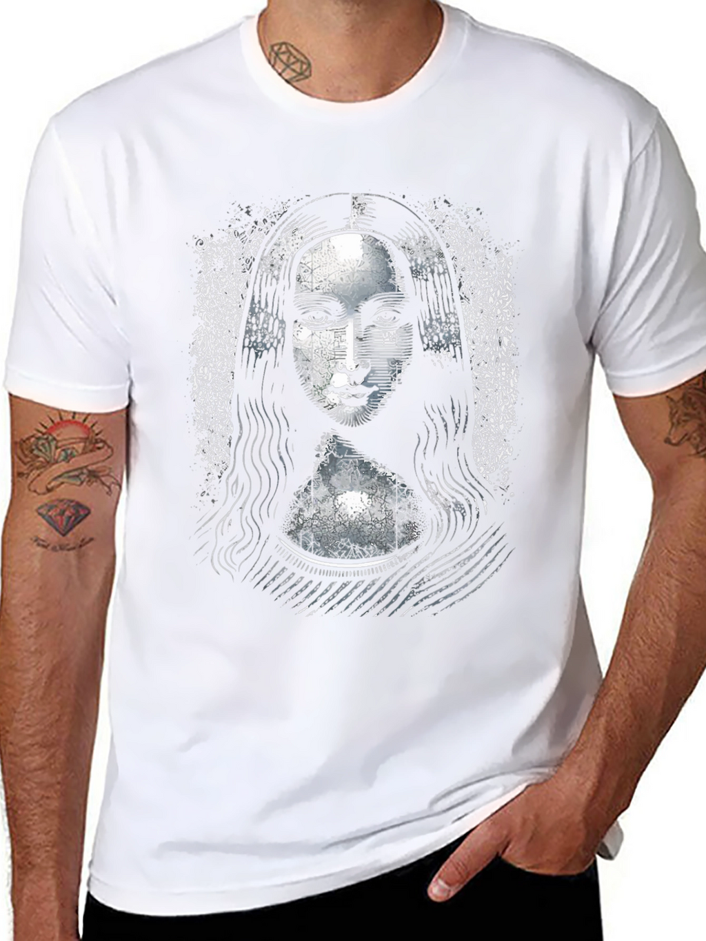 Mona Lisa Graphic Print Black T-Shirt