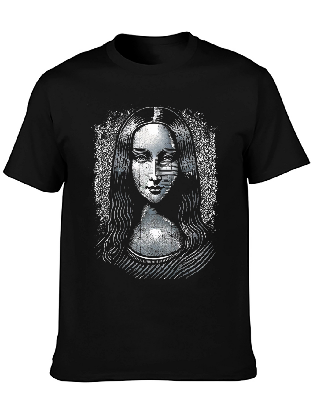 Mona Lisa Graphic Print Black T-Shirt
