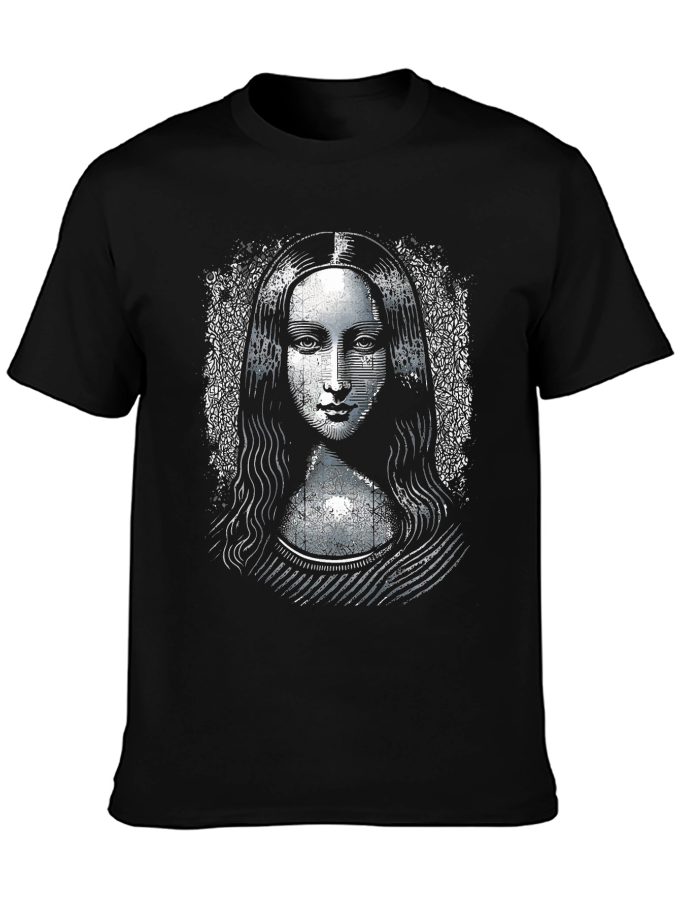 Mona Lisa Graphic Print Black T-Shirt