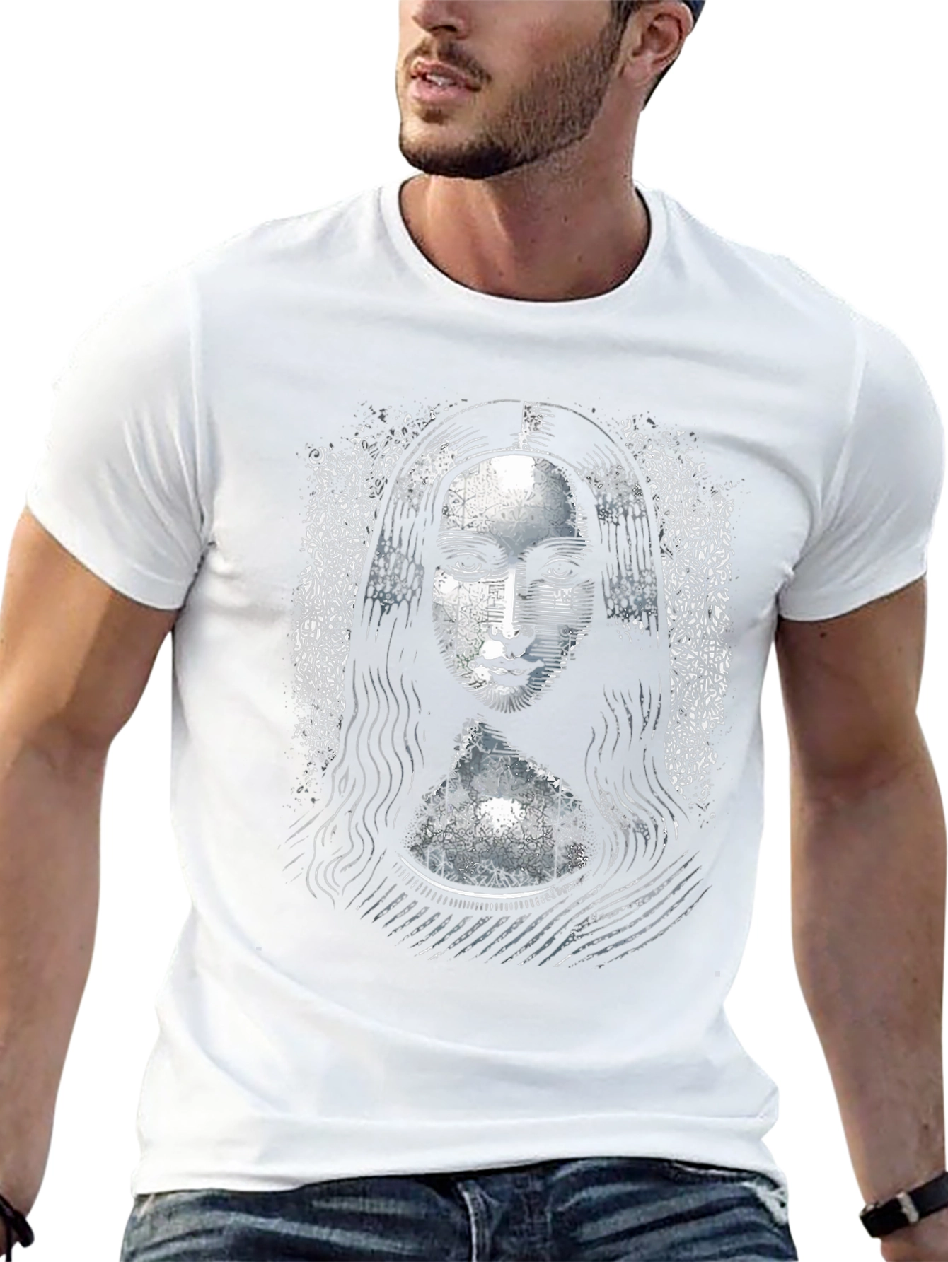 Mona Lisa Graphic Print Black T-Shirt