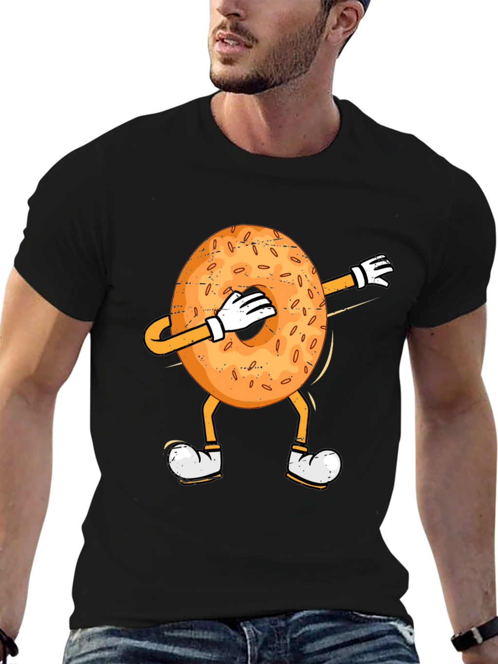 Dabbing Bagel Humor T-Shirt