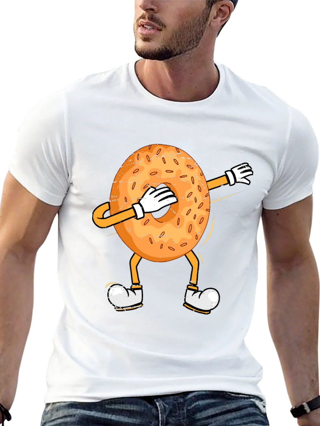 Dabbing Bagel Humor T-Shirt