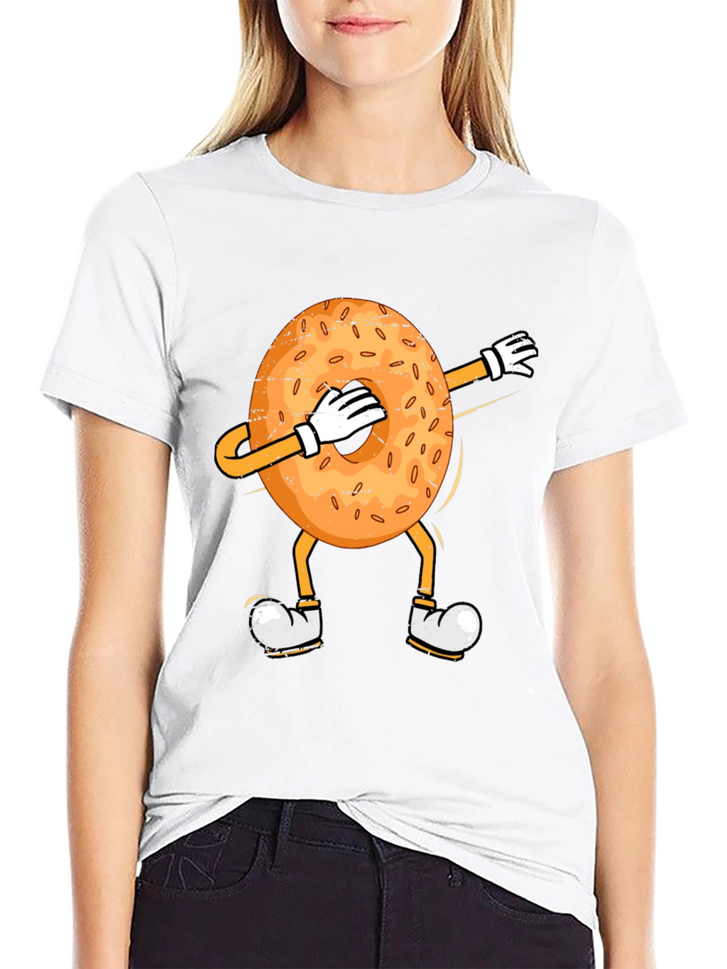 Dabbing Bagel Humor T-Shirt
