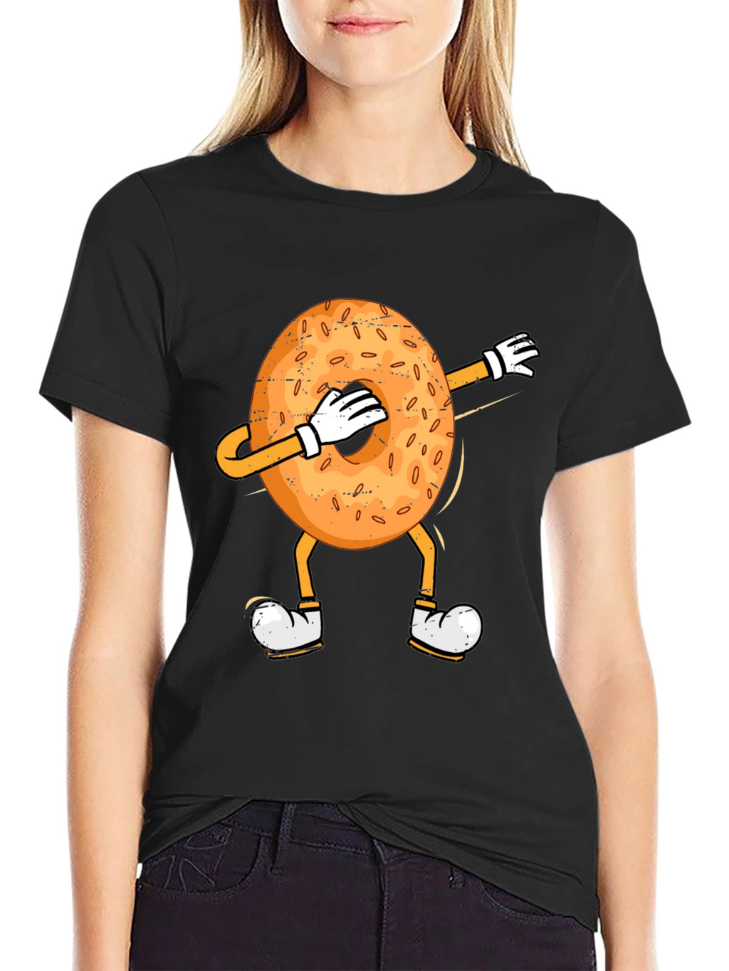 Dabbing Bagel Humor T-Shirt