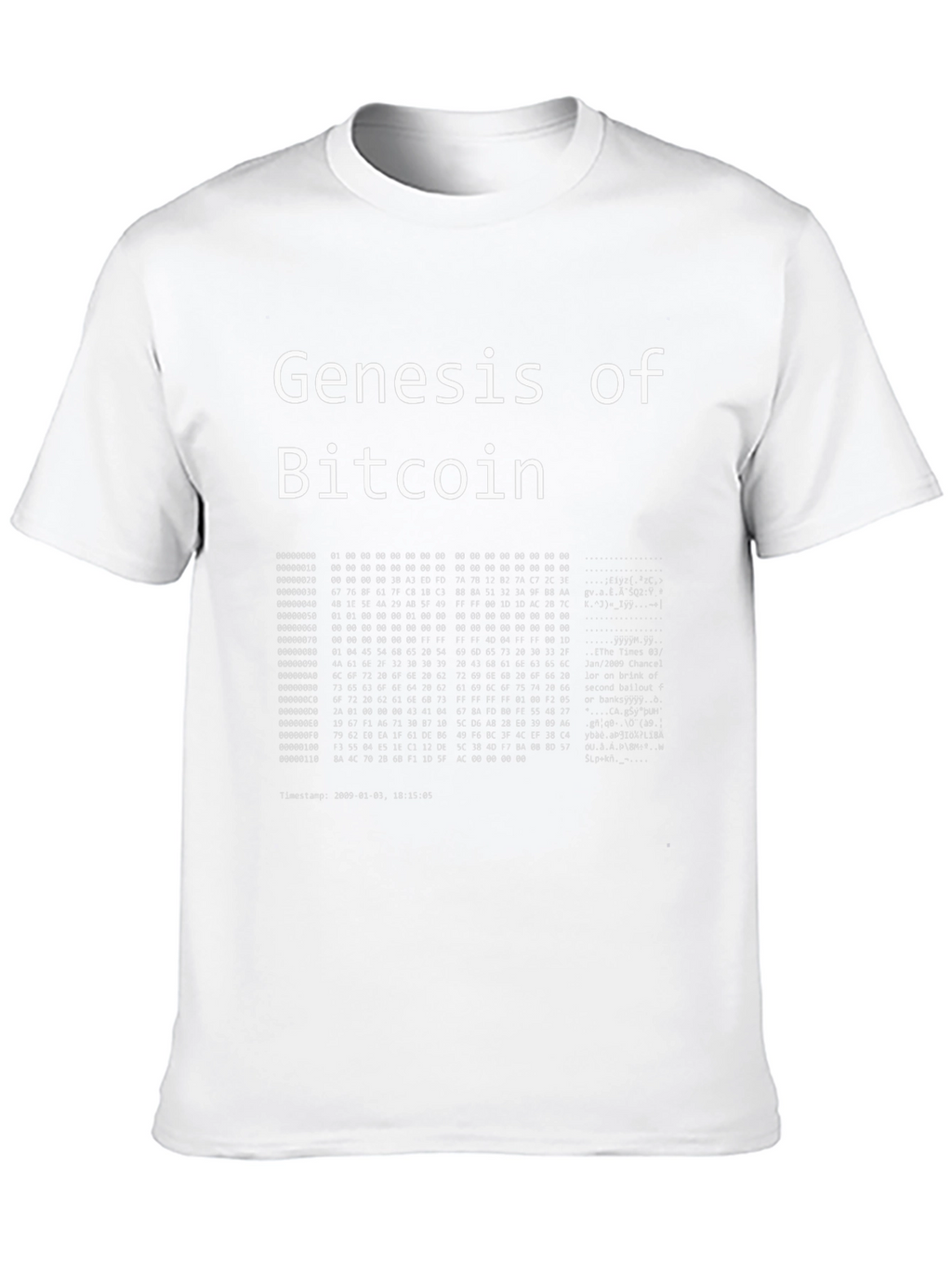 Genesis of Bitcoin Black T-Shirt Crypto