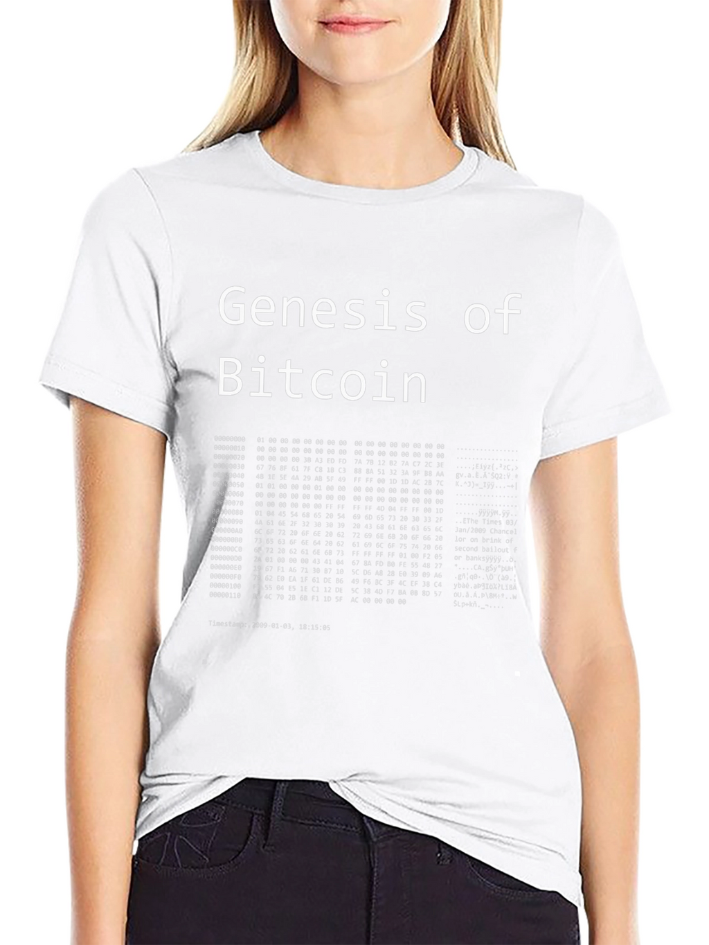 Genesis of Bitcoin Black T-Shirt Crypto