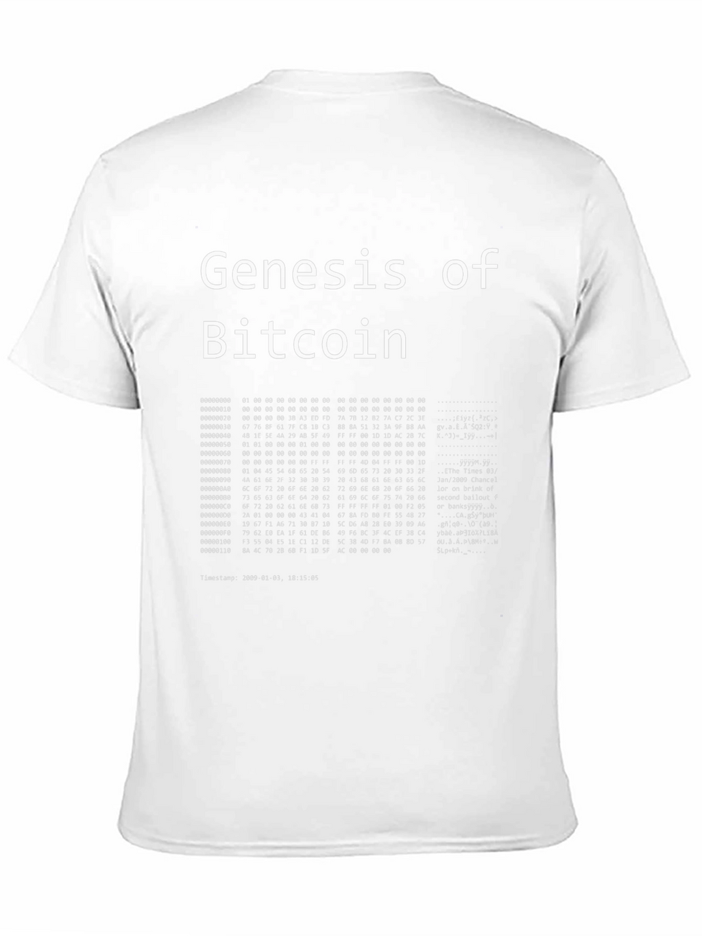 Genesis of Bitcoin Black T-Shirt Crypto