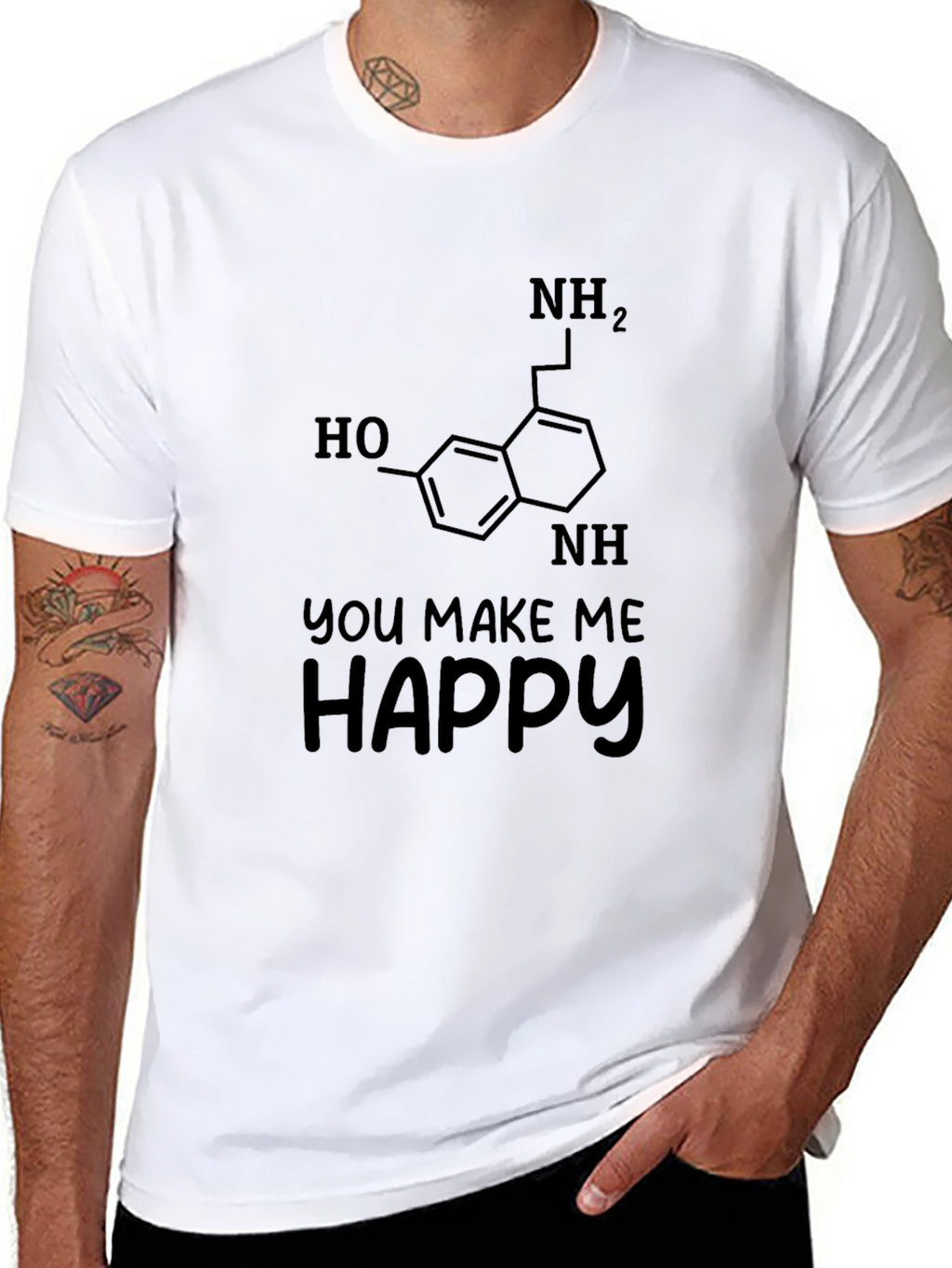 You Make Me Happy Serotonin Black Graphic Tee
