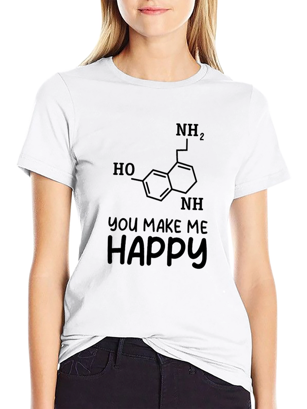 You Make Me Happy Serotonin Black Graphic Tee
