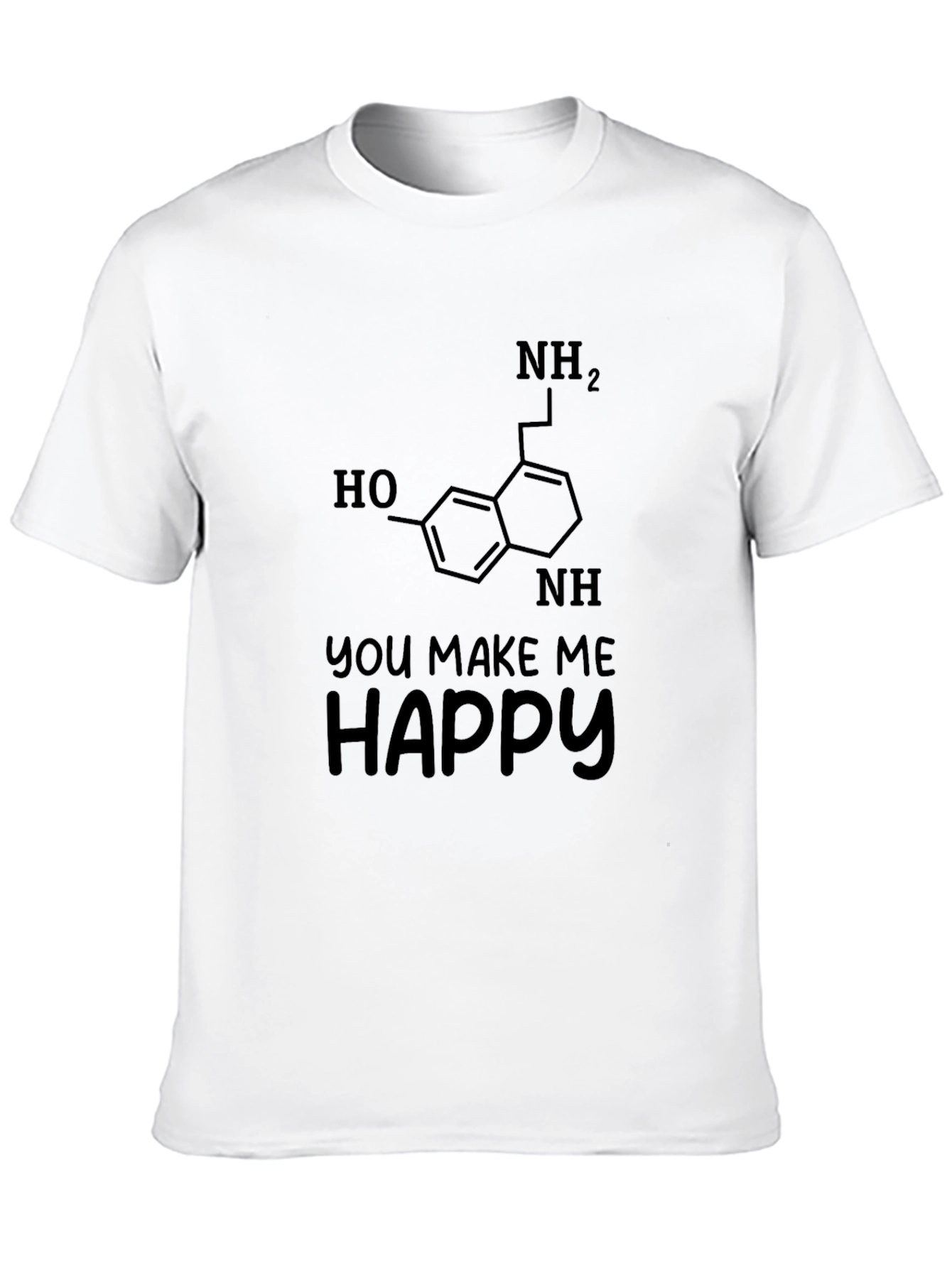 You Make Me Happy Serotonin Black Graphic Tee