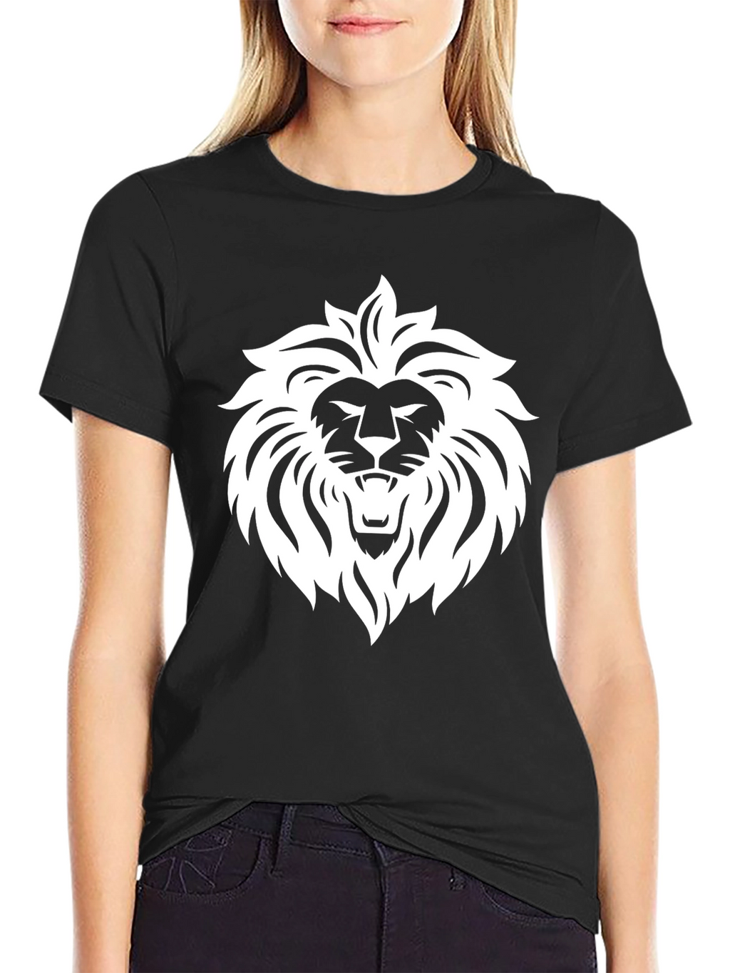 Bold Lion Graphic Black T-Shirt